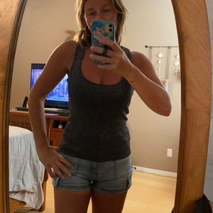 Sparkly Grey Stretchy Tank